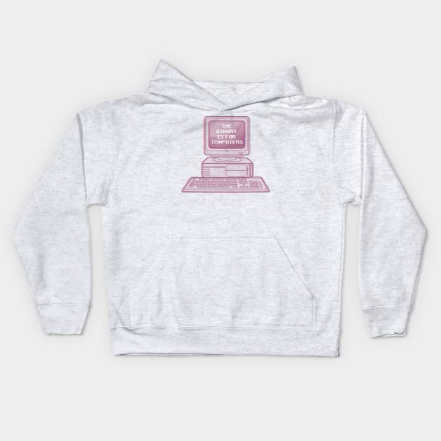 the binary is for computers(nonbinary pride) Kids Hoodie by remerasnerds